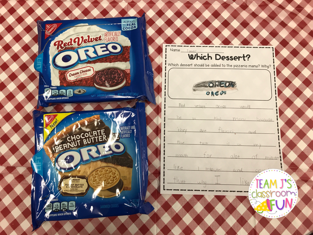 Picture of Oreo cookies and writing piece