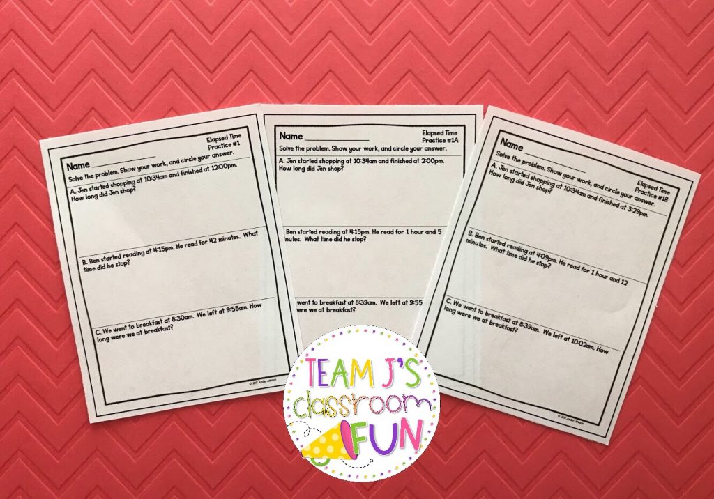 Elapsed Time Worksheets