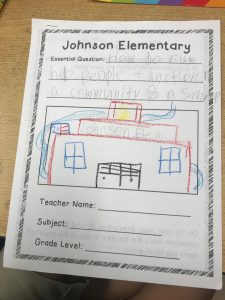 Picture of Create a School front cover with drawing of a school.