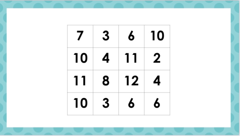 Picture of Noggle Game Board for Morning Meeting