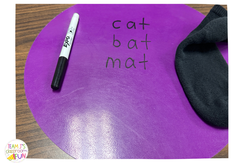 Example of spelling practice for reading intervention groups
