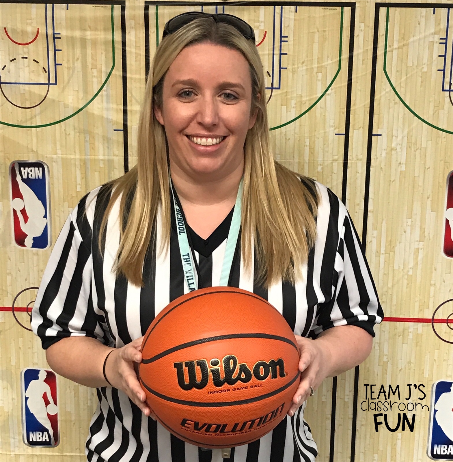 Photo of teacher outfit with ref shirt