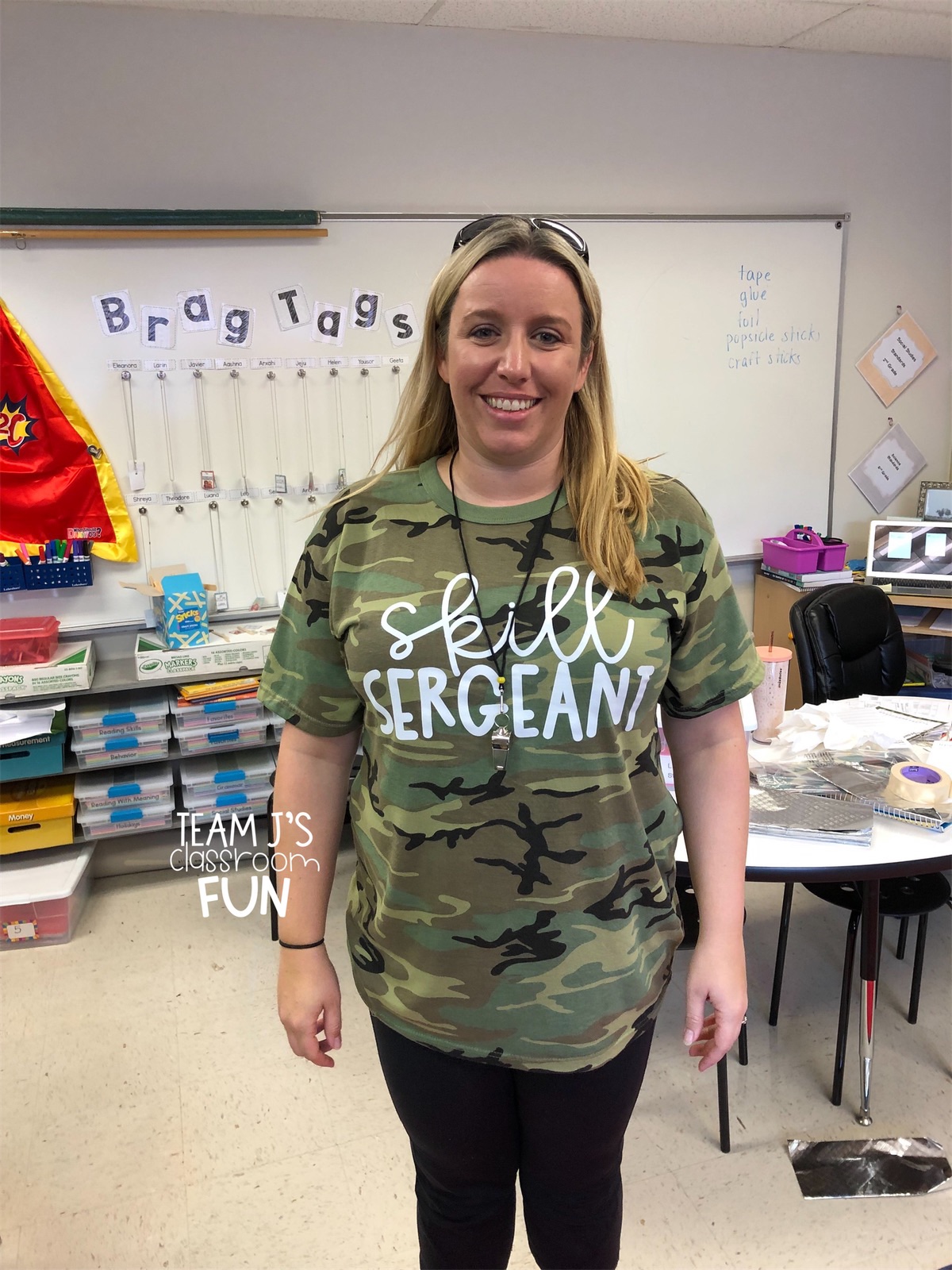 Picture of Sargent J dressed up in the Skill Sargent t-shirt