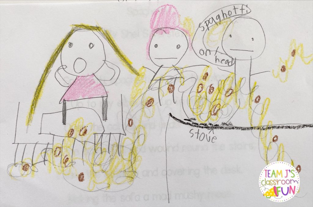 Photo of drawing of Spaghetti poem.