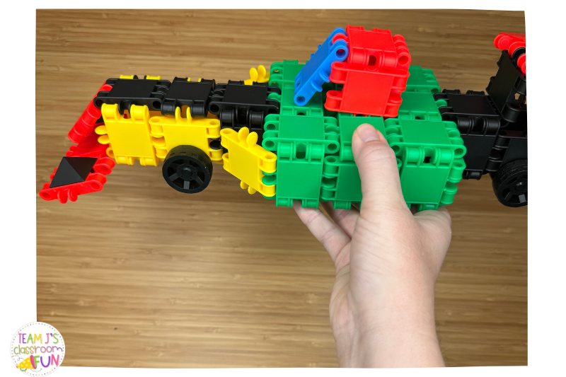 Photo of a Beblox car with bright colors